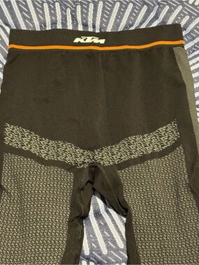 Primark Black Compression Shorts with Orange Stripe
